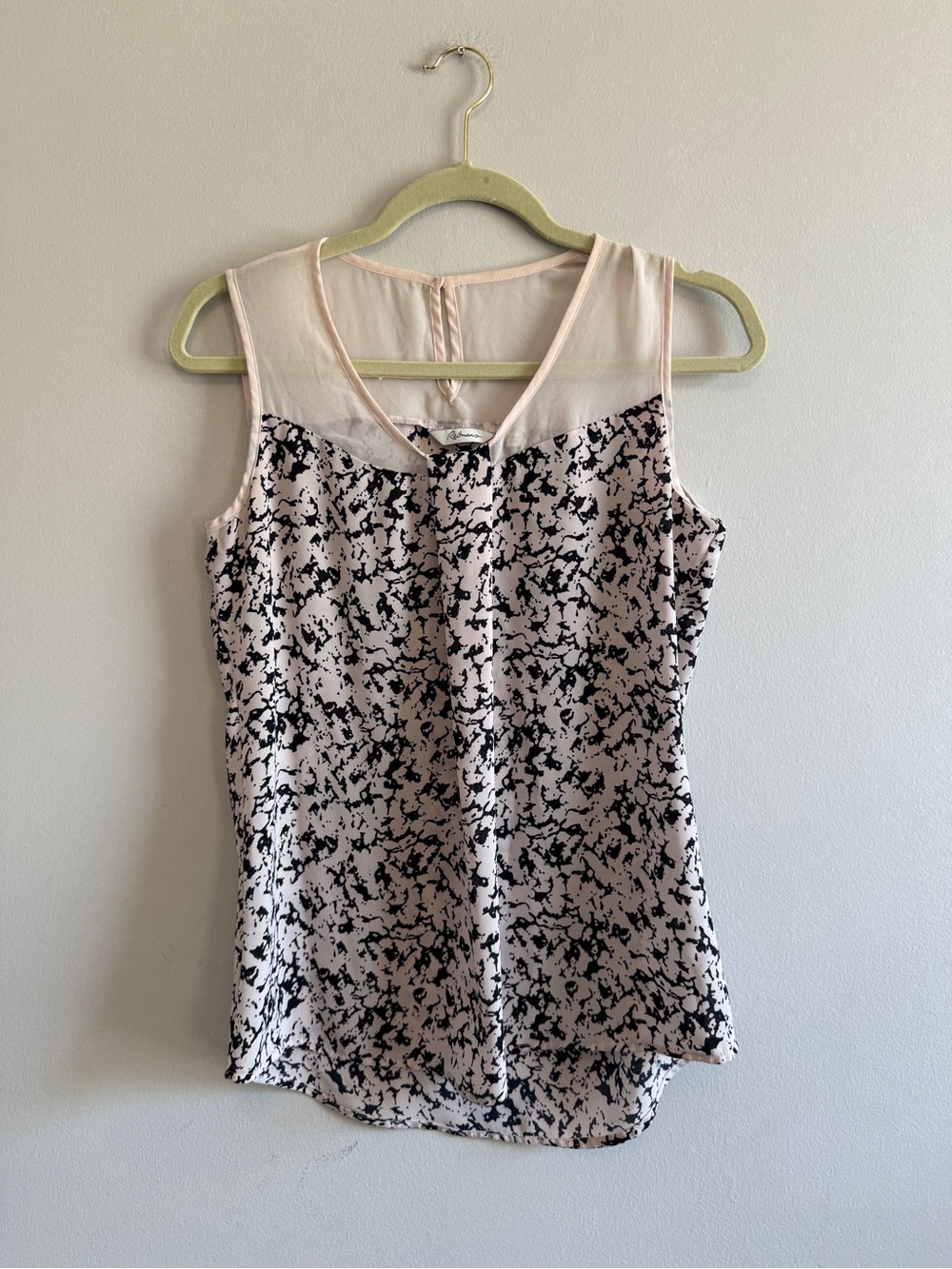 Reitmans Light Pink & Black Printed Sleeveless Camisole Women size S